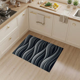 Layered Abstract Wave Grey Area Rug