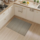 Beige Striped Woven Fringe Area Rug