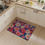 Vibrant Pink White Peony Floral Area Rug