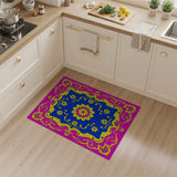 Multi-color and Patterns Vibrant Pink Blue Mandala Persian Area Rug