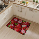 Vibrant Strawberry Fruit Pattern Area Rug