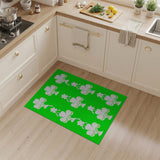Green Vibrant Green Shamrock Clover Area Rug
