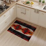 Bold Red Black Southwestern Geometric Area Rug