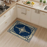 Floral Vintage Navy Blue Floral Vintage Area Rug