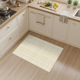Beige Plaid Washable Area Rug