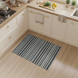Striped Woven Geometric Modern Bold Black White Striped Woven Area Rug