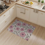 Blush Pink Floral Pattern Area Rug