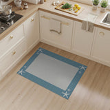 Starfish Teal Border Coastal Area Rug