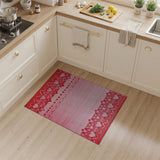 Red Heart Tribal Area Rug