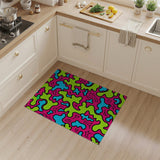 Vibrant Neon Blob Abstract Area Rug