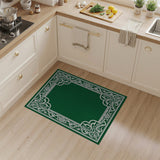 Emerald Green Ornate Border Area Rug
