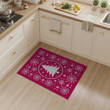 Red Festive Red Christmas Tree Snowflake Area Rug