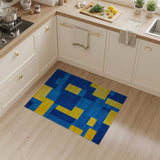 Multi-color and Patterns Bold Blue Yellow Geometric Area Rug