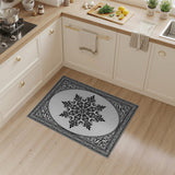 Ornate Victorian Snowflake Frame Area Rug