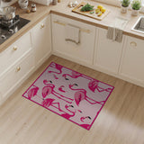 Playful Pink Flamingo Pixel Area Rug