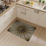 Golden Sunburst Geometric Modern Area Rug
