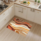 Abstract Area Abstract Orange Wave Area Rug