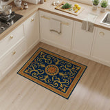 Multi-color and Patterns Navy Blue Gold Ornate Medallion Area Rug
