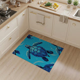 Sea Turtle Blue Teal Area Rug
