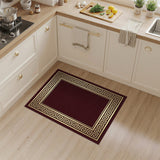 Red Gold Greek Key Border Area Rug