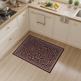 Ornate Maroon Persian Geometric Area Rug