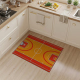Orange Basketball Orange Basketball Court Area Rug