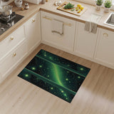 Glowing Green Cosmos Starry Rug