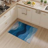 Serene Blue Wave Layers Area Rug