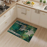 Majestic Wolf in Birch Forest Area Rug