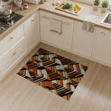 Geometric Pyramid Stacks Brown Tan Area Rug