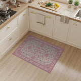 Ornate Pink Persian Floral Traditional Persian Area Rug