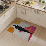 Abstract Black Silhouette Woman Multi-Color Area Rug