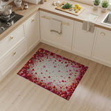 ODIKA Washable Heart Confetti Festive Area Rug - Non-Slip, Low Pile, Pet & Kid Friendly