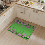 Pink Hibiscus Butterflies Floral Area Rug