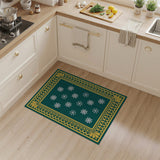 Emerald Green Snowflake Persian Area Rug