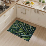 Dewy Green Grass Blades Area Rug
