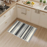 Grey Striped Grey Striped Geometric Area Rug