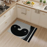 Black and White Yin Yang Harmony Black White Area Rug