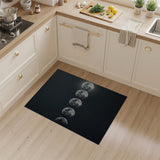 Moon Phases Black White Area Rug