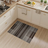 Modern Brown Tan Striped Geometric Rug