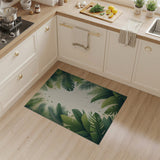 Lush Coastal Beach Lush Green Palm Leaf Area Rug