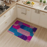 Vibrant Pink Blue Purple Geometric Shag Rug