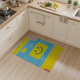 Cheerful Yellow Smiley Face Kids Rug