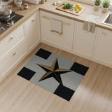 Bold Metallic Gold Star Black White Area Rug