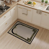 Elegant Gold Art Deco Border Area Rug