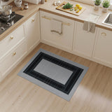 Framed Geometric Black White Area Rug
