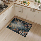 Misty Woodland Poppy Floral Area Rug