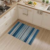 Blue Teal Horizontal Striped Area Rug