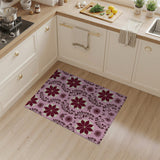 Vintage Pink Poinsettia Damask Area Rug