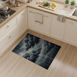 Stormy Rain Clouds Grey Abstract Area Rug